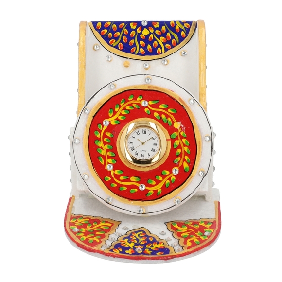 Marble Clock Phone Holder - Red, Green and Yellow - Picture 3 of 8